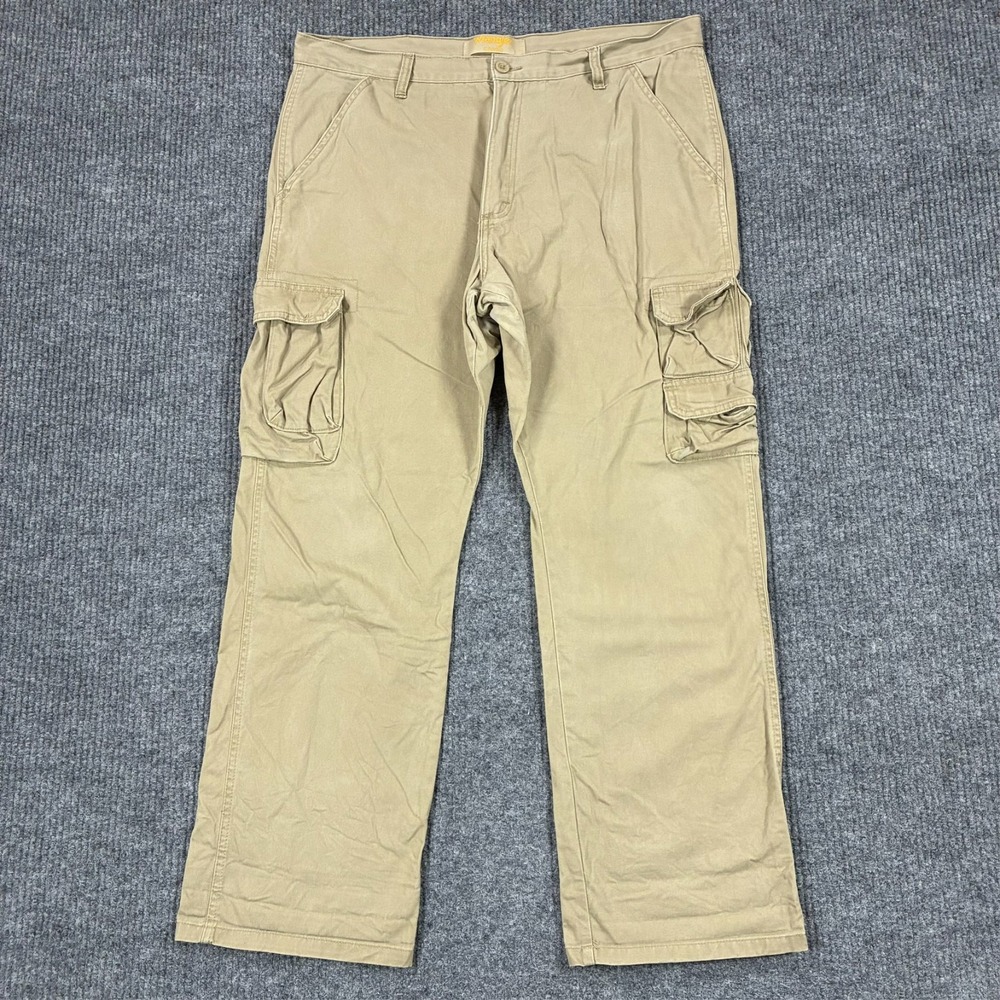 Wrangler Mens Cargo Pants Size 38x30 Beige 100% Cotton Utility Tactical Outdoor